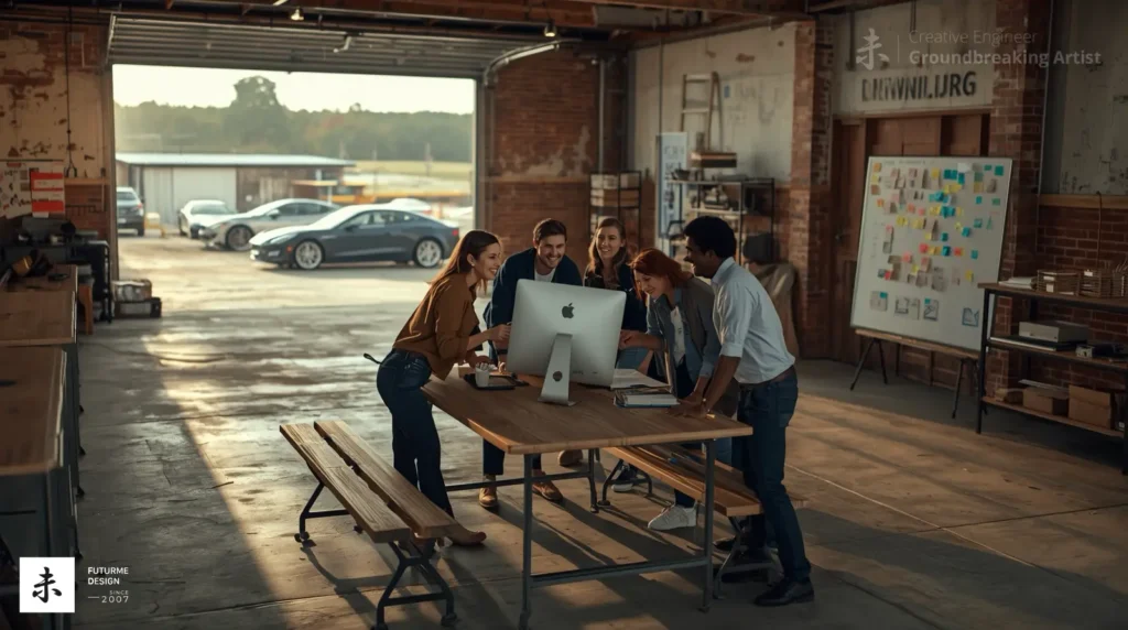 Entrepreneurs learning how to build a brand with no experience Entrepreneurs learning how to build a brand with no experience by defining purpose and values in collaborative workspace